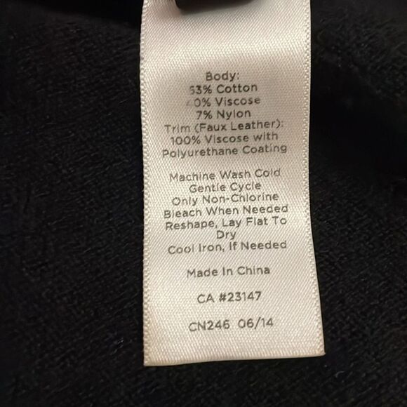 Talbots Black Knit Poncho Wrap Top Womens Size Large / Extra Large Relaxed Fit - Picture 5 of 6